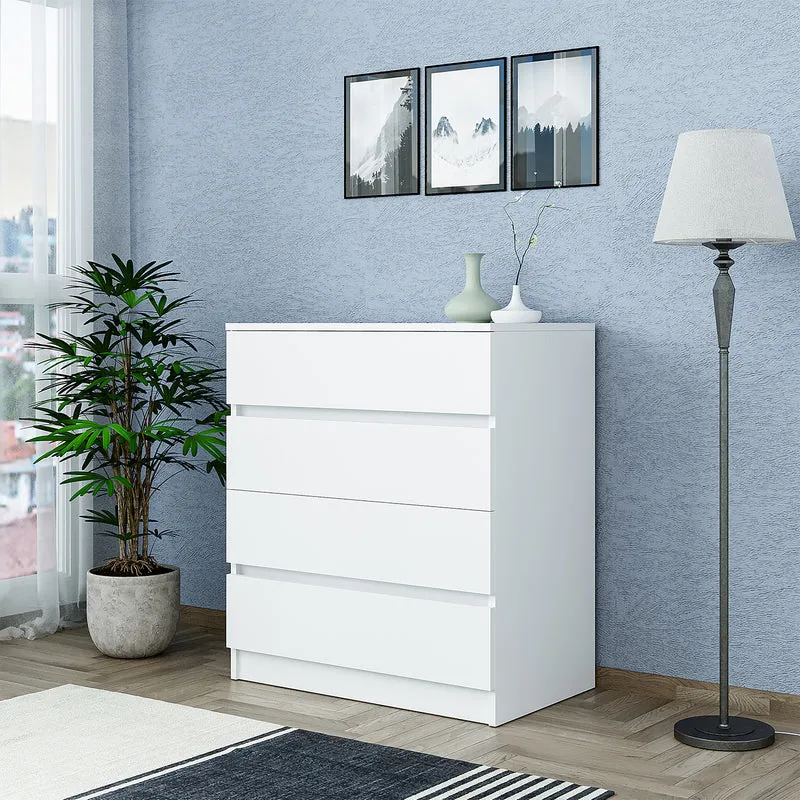 Roomart Kommode - Aufbewahrungsschrank SIFO, 80 cm, mit 4 Schubladen, in Weiß