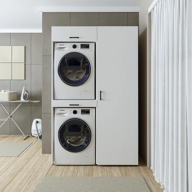 Roomart wasmachinekast DUO-I, 127 cm, ombouwkast voor wasmachine & droger, in 3 kleuren
