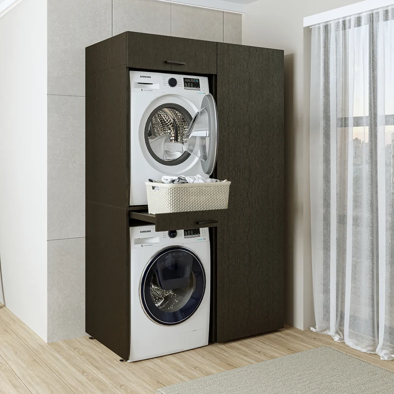 Roomart wasmachinekast DUO-I, 127 cm, ombouwkast voor wasmachine & droger, in 3 kleuren