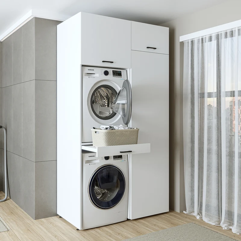 Roomart wasmachinekast DUO-I, 127 cm, ombouwkast voor wasmachine & droger, in 3 kleuren