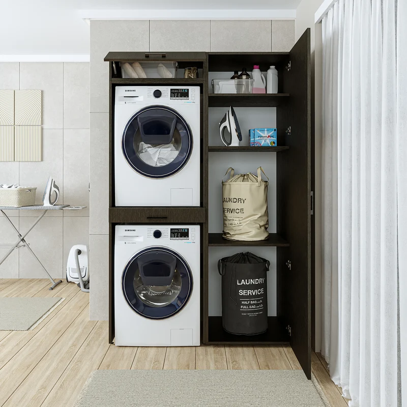 Roomart wasmachinekast DUO-I, 127 cm, ombouwkast voor wasmachine & droger, in 3 kleuren