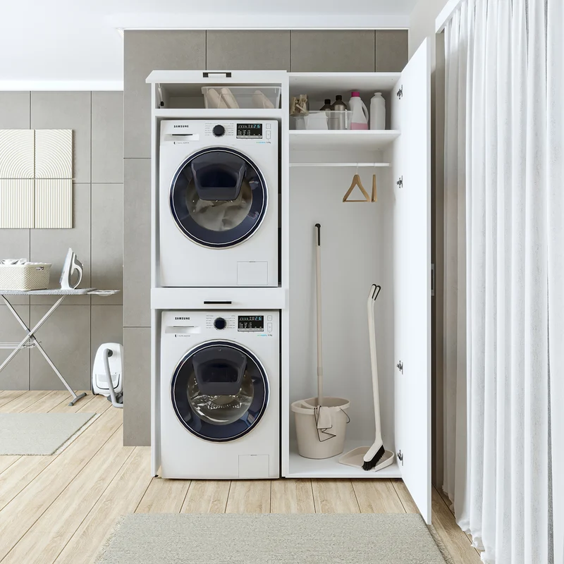 Roomart wasmachinekast DUO-I, 127 cm, ombouwkast voor wasmachine & droger, in 3 kleuren