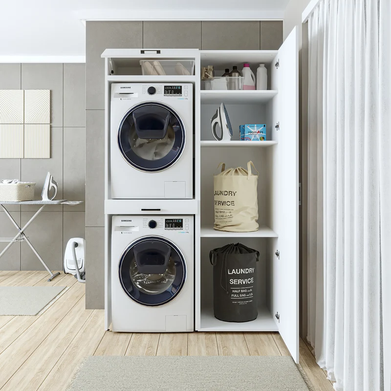 Roomart wasmachinekast DUO-I, 127 cm, ombouwkast voor wasmachine & droger, in 3 kleuren