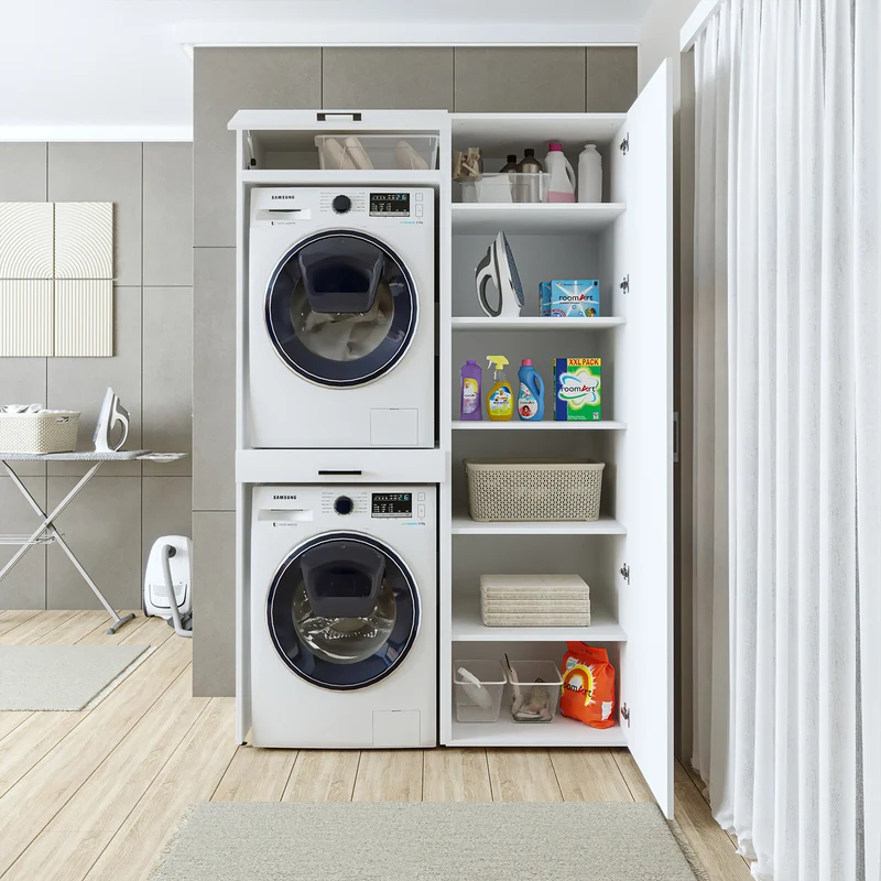 Roomart wasmachinekast DUO-I, 127 cm, ombouwkast voor wasmachine & droger, in 3 kleuren