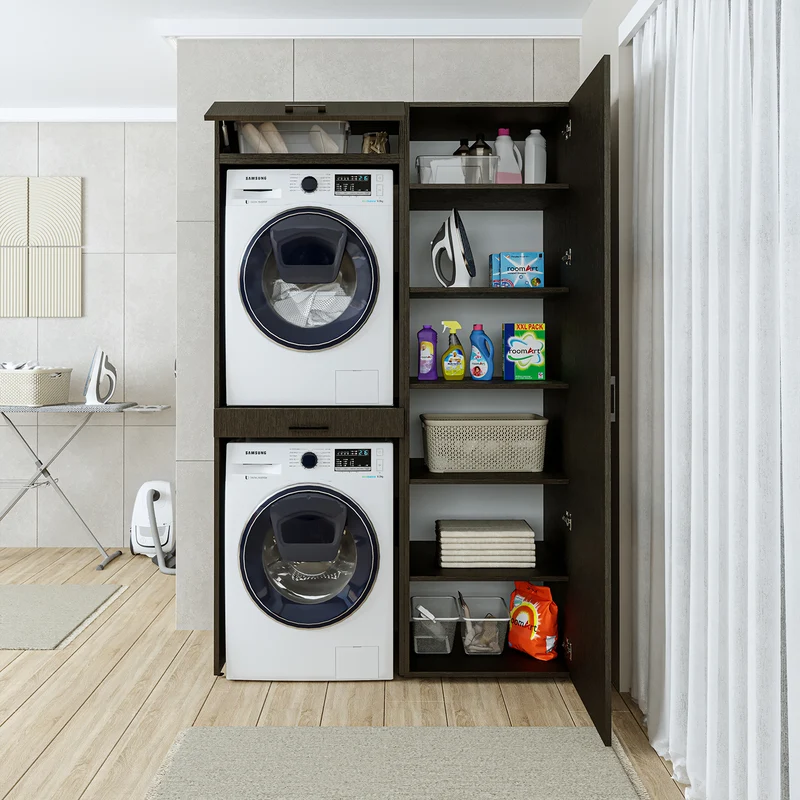 Roomart wasmachinekast DUO-I, 127 cm, ombouwkast voor wasmachine & droger, in 3 kleuren