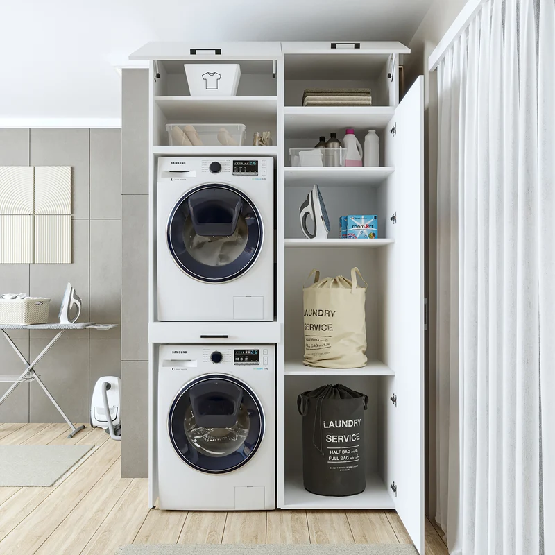 Roomart wasmachinekast DUO-I, 127 cm, ombouwkast voor wasmachine & droger, in 3 kleuren