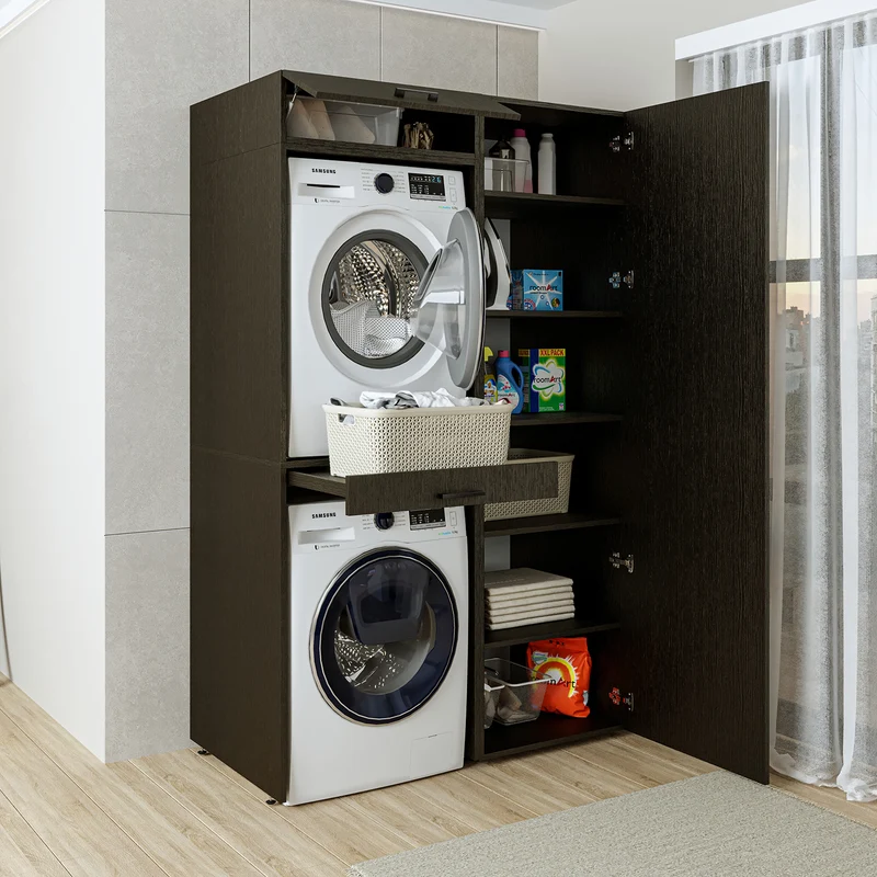 Roomart wasmachinekast DUO-I, 127 cm, ombouwkast voor wasmachine & droger, in 3 kleuren