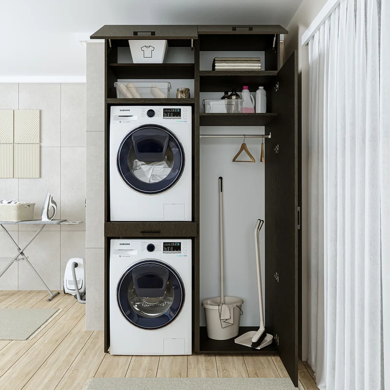 Roomart wasmachinekast DUO-I, 127 cm, ombouwkast voor wasmachine & droger, in 3 kleuren