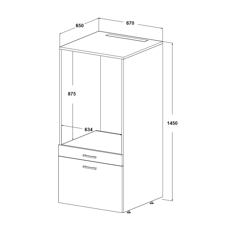 Roomart Waschmaschinenschrank SERIE 2, 67 cm, mit Ausziehbrett und Schublade, in 3 Farben