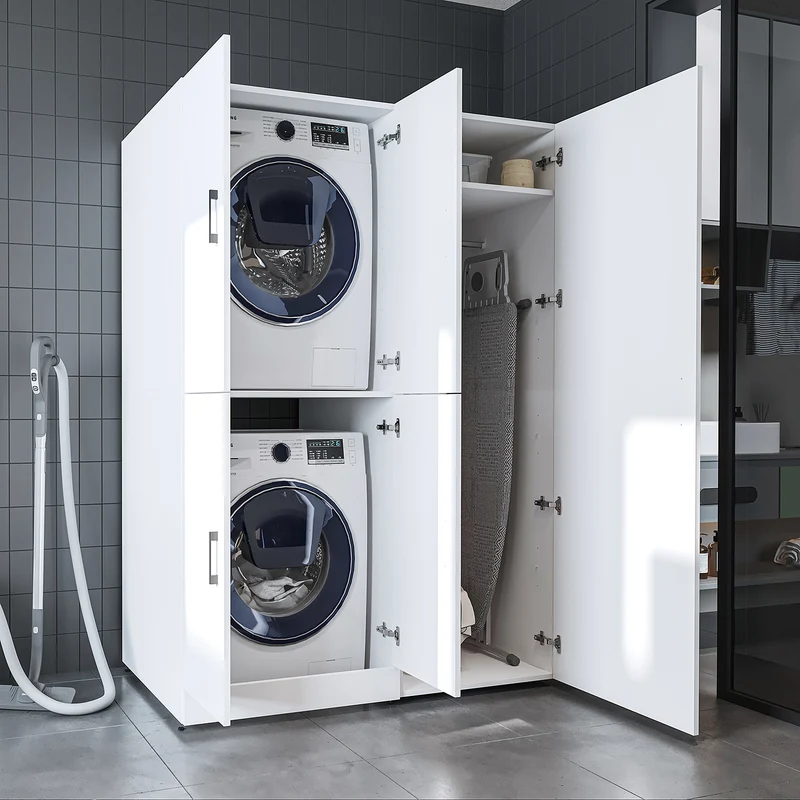 Roomart wasmachinekast DORA-II, 130 cm, voor wasmachine en droger, in 5 kleuren