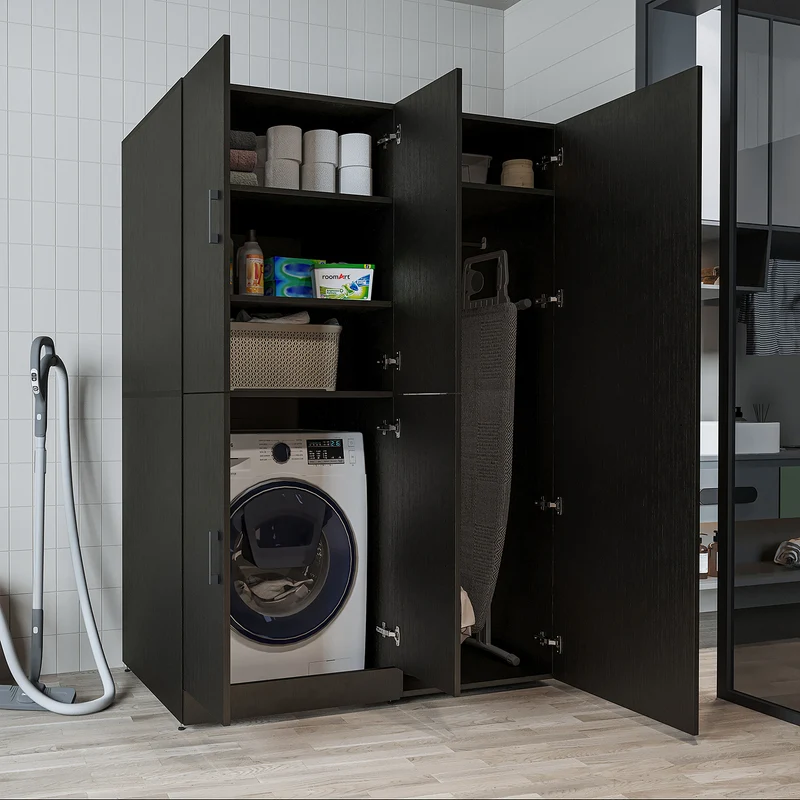 Roomart wasmachinekast DORA-II, 130 cm, voor wasmachine en droger, in 5 kleuren