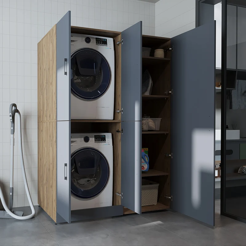 Roomart wasmachinekast DORA-II, 130 cm, voor wasmachine en droger, in 5 kleuren