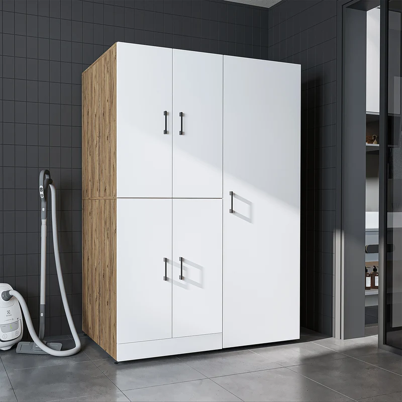 Roomart wasmachinekast DORA-II, 130 cm, voor wasmachine en droger, in 5 kleuren