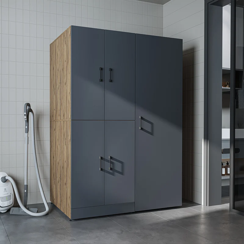 Roomart wasmachinekast DORA-II, 130 cm, voor wasmachine en droger, in 5 kleuren