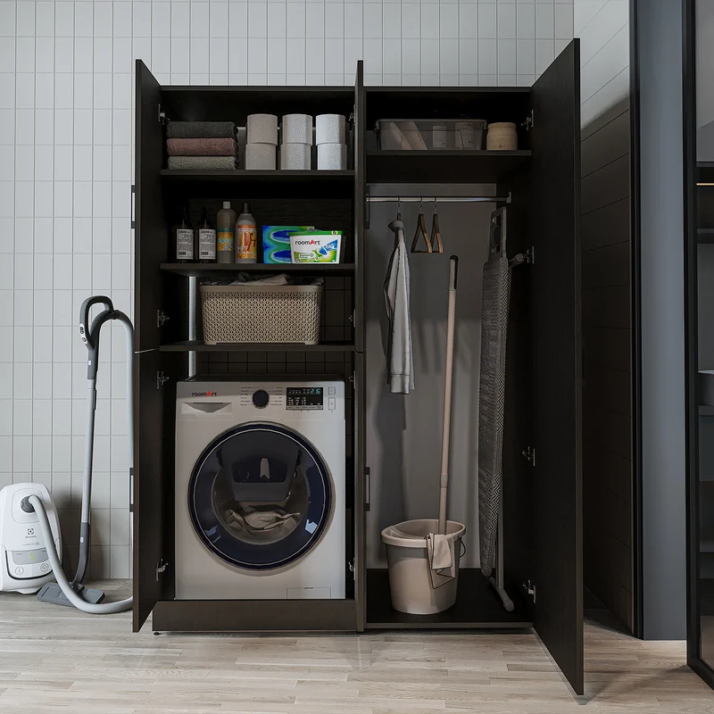 Roomart wasmachinekast DORA-II, 130 cm, voor wasmachine en droger, in 5 kleuren