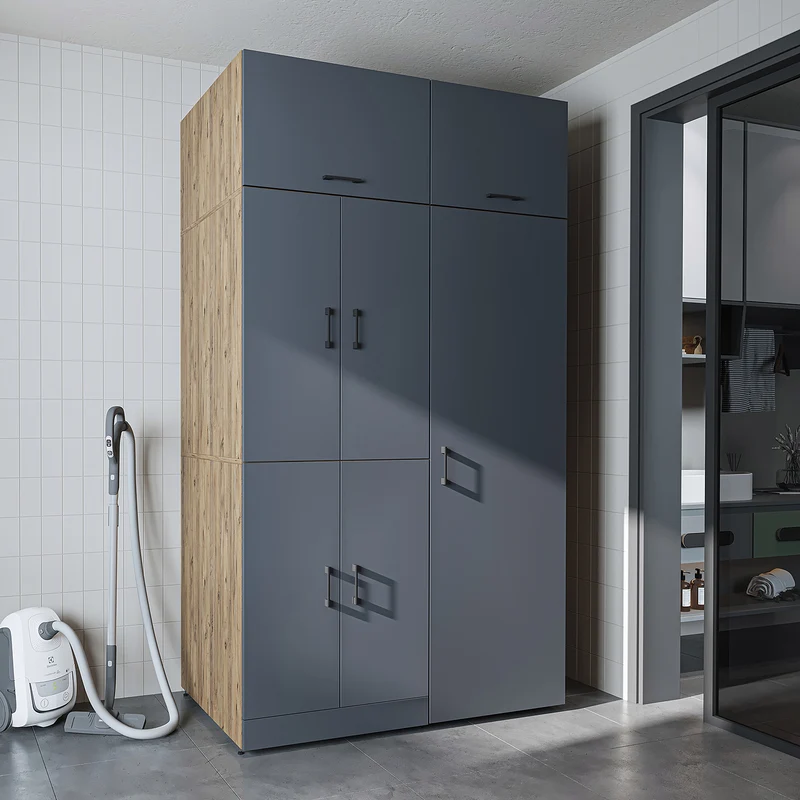 Roomart wasmachinekast DORA-II, 130 cm, voor wasmachine en droger, in 5 kleuren
