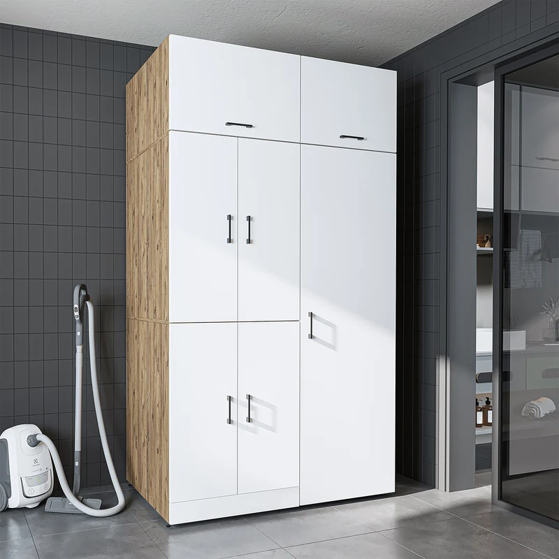 Roomart wasmachinekast DORA-II, 130 cm, voor wasmachine en droger, in 5 kleuren