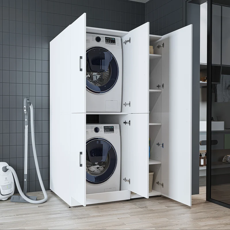 Roomart wasmachinekast DORA-II, 115 cm, voor wasmachine en droger, in 5 kleuren