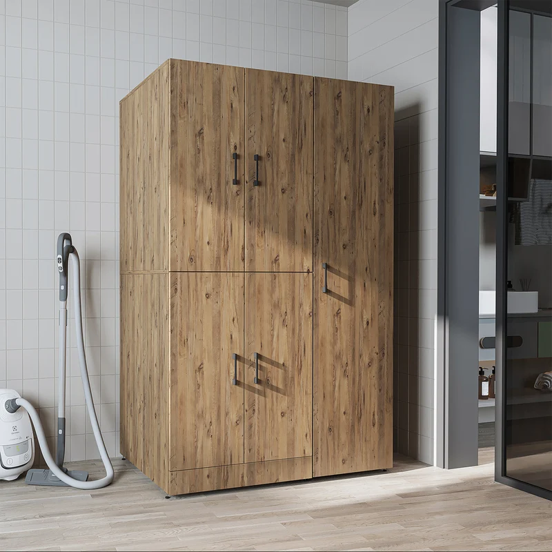 Roomart wasmachinekast DORA-II, 115 cm, voor wasmachine en droger, in 5 kleuren