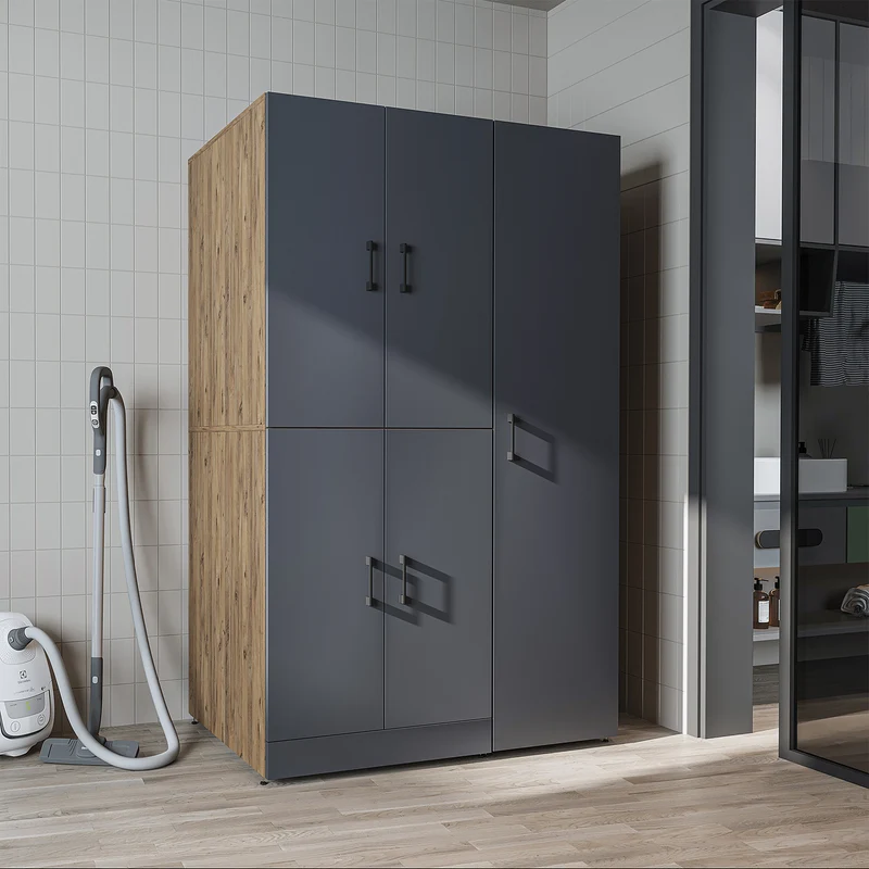 Roomart wasmachinekast DORA-II, 115 cm, voor wasmachine en droger, in 5 kleuren
