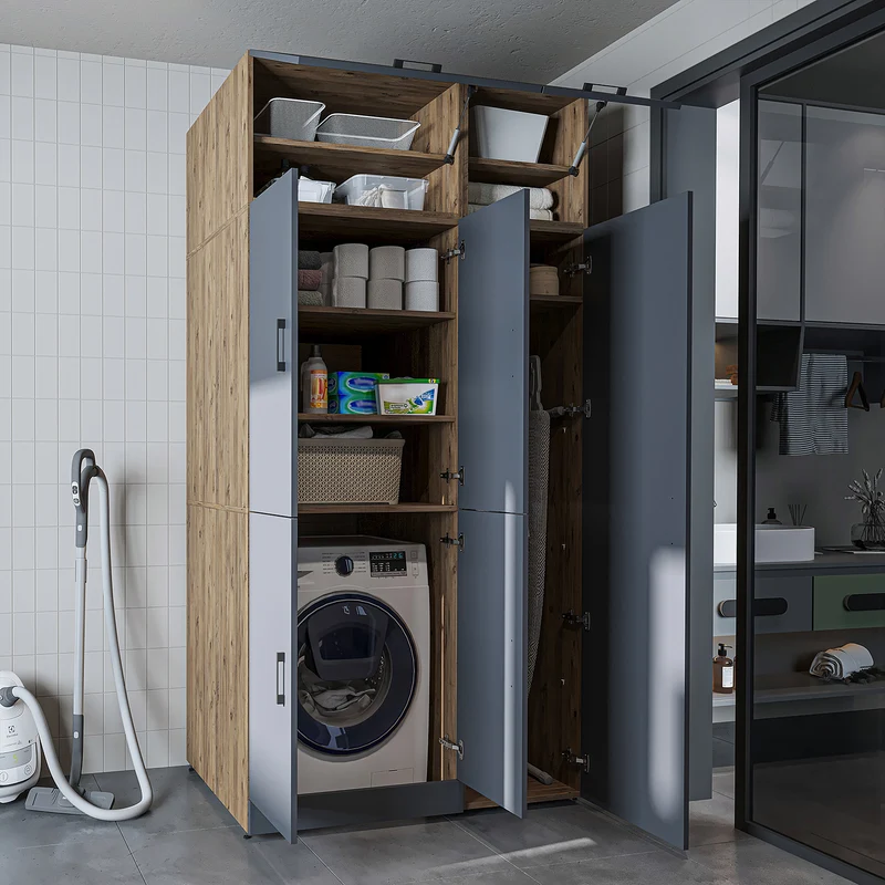 Roomart wasmachinekast DORA-II, 115 cm, voor wasmachine en droger, in 5 kleuren