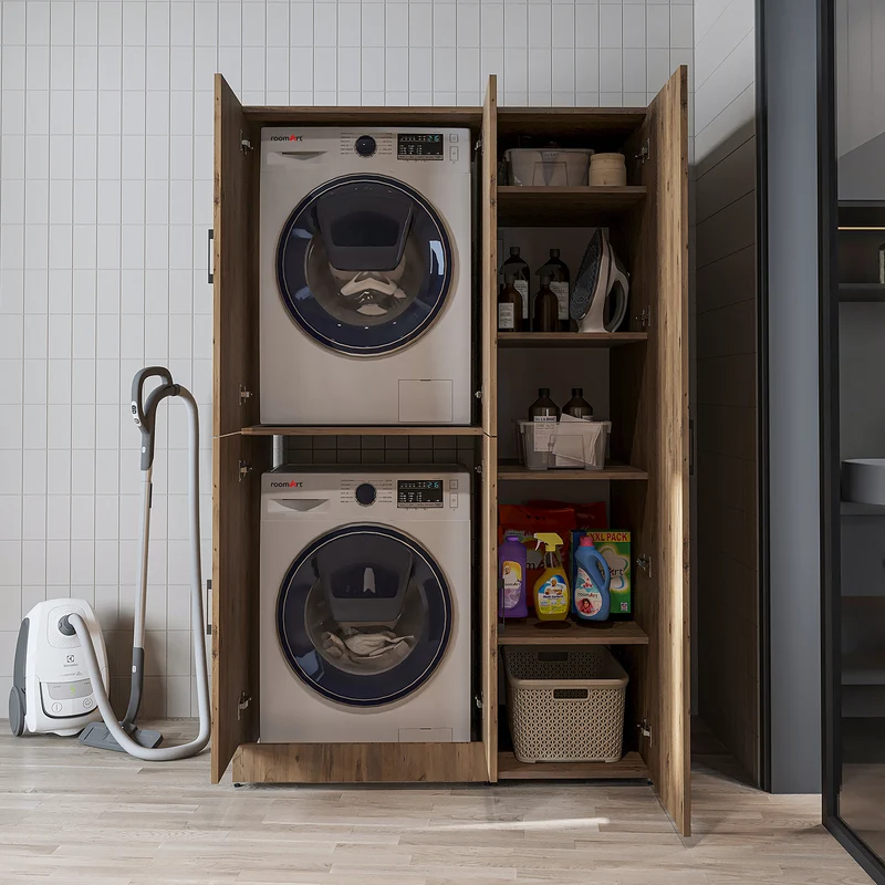 Roomart wasmachinekast DORA-II, 115 cm, voor wasmachine en droger, in 5 kleuren