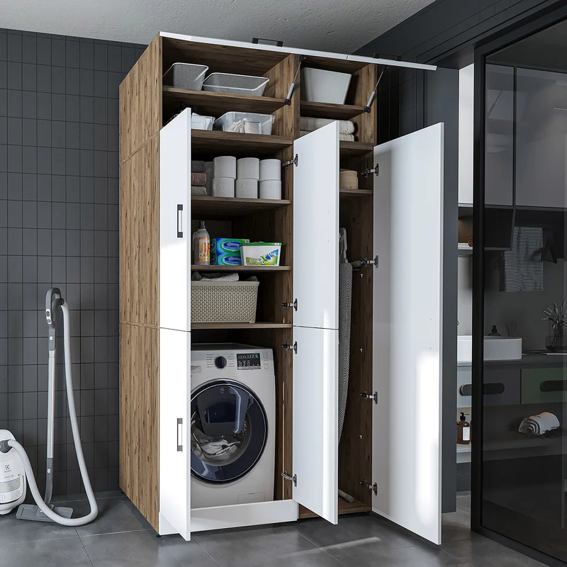 Roomart wasmachinekast DORA-II, 115 cm, voor wasmachine en droger, in 5 kleuren