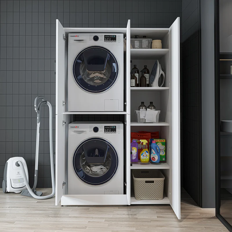 Roomart wasmachinekast DORA-II, 115 cm, voor wasmachine en droger, in 5 kleuren