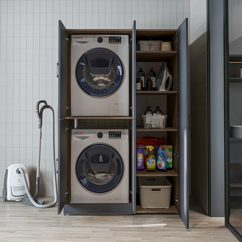 Roomart wasmachinekast DORA-II, 115 cm, voor wasmachine en droger, in 5 kleuren