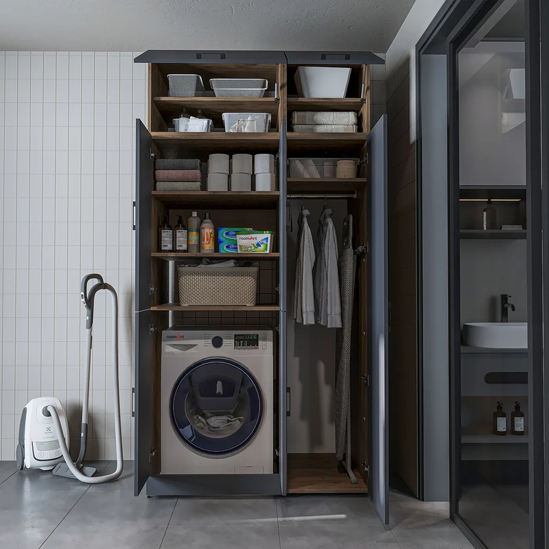 Roomart wasmachinekast DORA-II, 115 cm, voor wasmachine en droger, in 5 kleuren