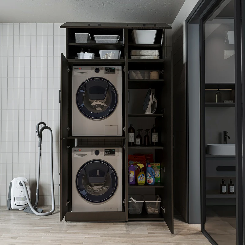 Roomart wasmachinekast DORA-II, 115 cm, voor wasmachine en droger, in 5 kleuren
