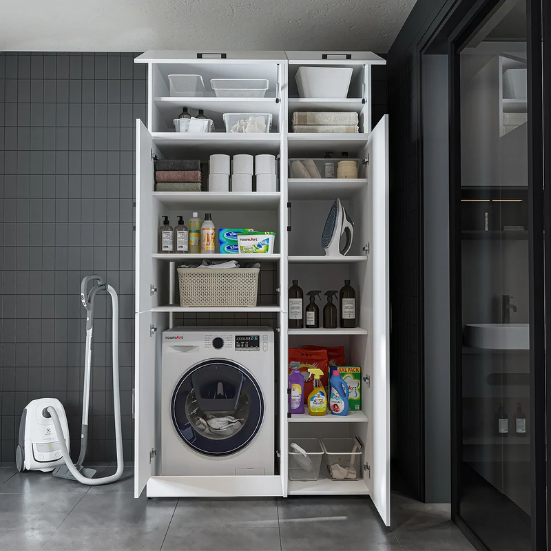 Roomart wasmachinekast DORA-II, 115 cm, voor wasmachine en droger, in 5 kleuren