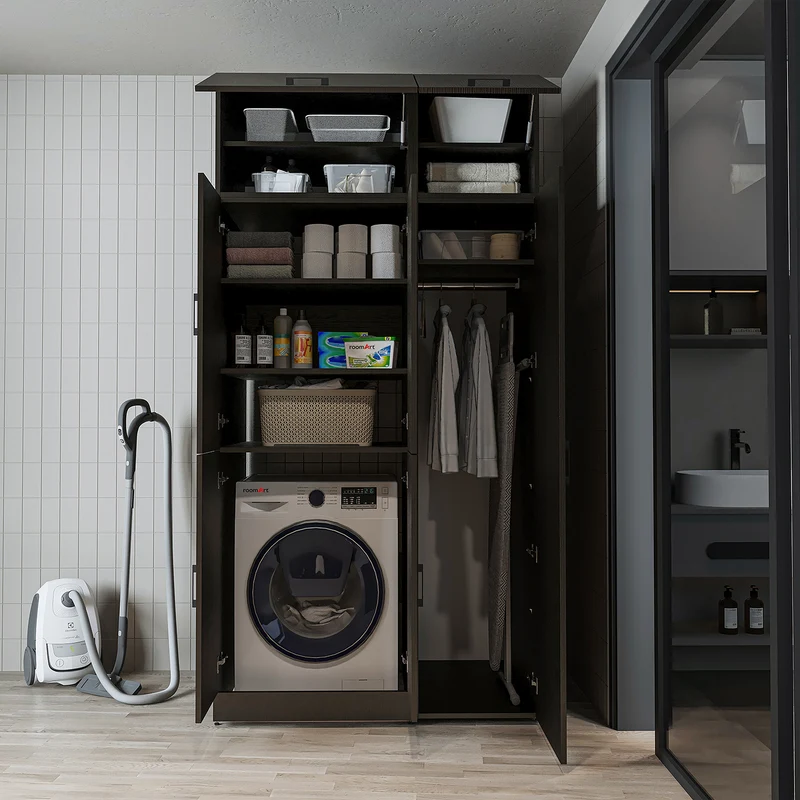 Roomart wasmachinekast DORA-II, 115 cm, voor wasmachine en droger, in 5 kleuren