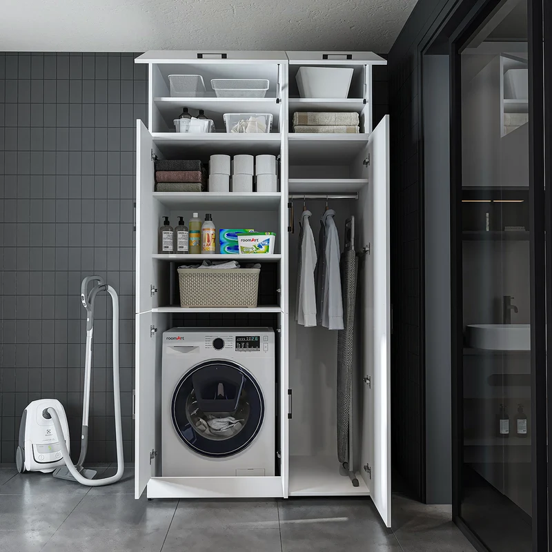 Roomart wasmachinekast DORA-II, 115 cm, voor wasmachine en droger, in 5 kleuren