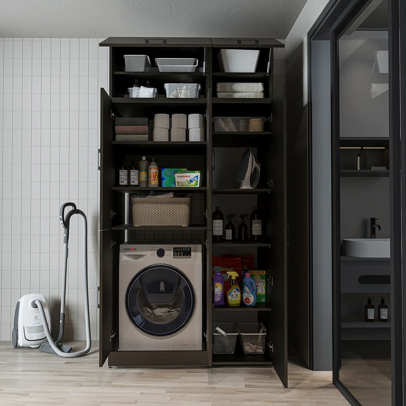 Roomart wasmachinekast DORA-II, 115 cm, voor wasmachine en droger, in 5 kleuren