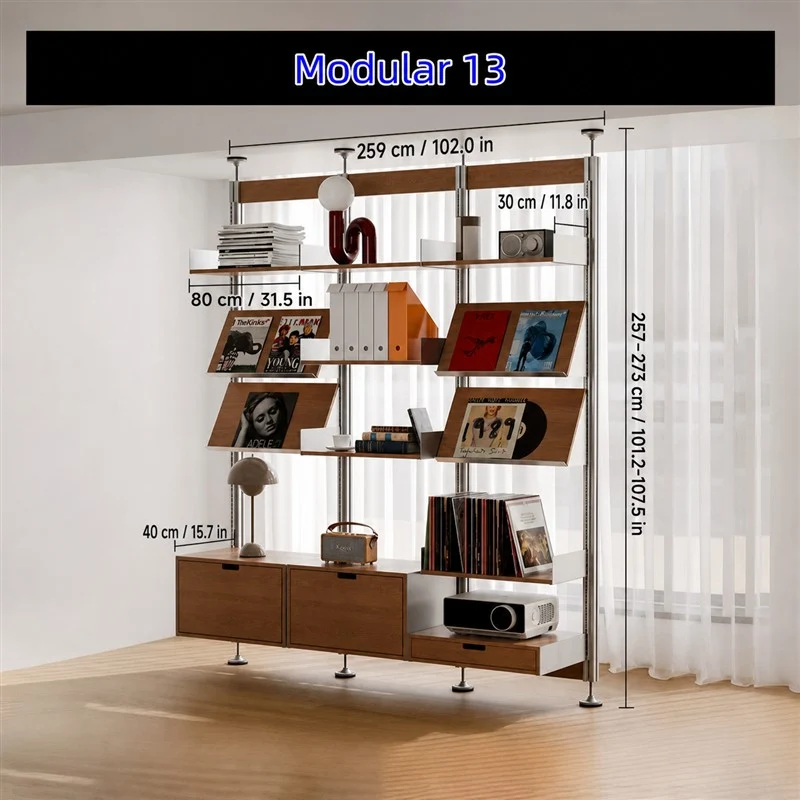 Bohrfreies modulares Regalsystem vom Boden bis zur Decke 80