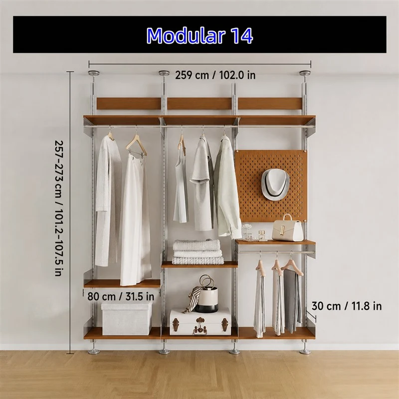 Bohrfreies modulares Regalsystem vom Boden bis zur Decke 80