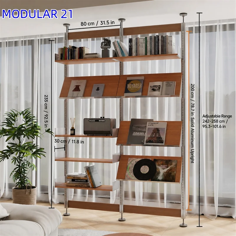 Bohrfreies modulares Regalsystem vom Boden bis zur Decke 80