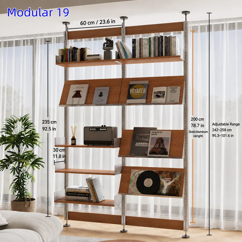 Bohrfreies modulares Regalsystem vom Boden bis zur Decke 60