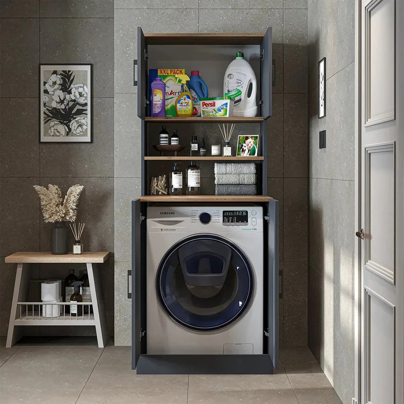 Kapaklı Çamaşır Makinesi Dolabı - 1015