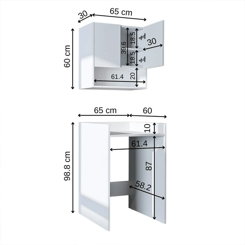 Çamaşır Makinesi Dolabı Takımı - Derin-65cm