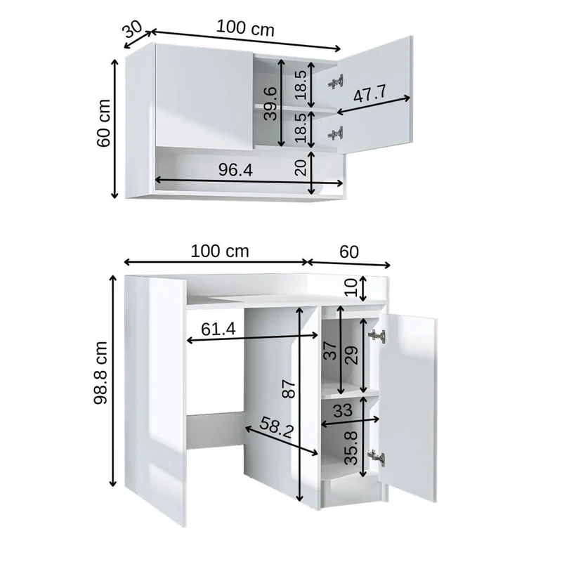 Çamaşır Makinesi Dolabı Takımı - Derin-100cm