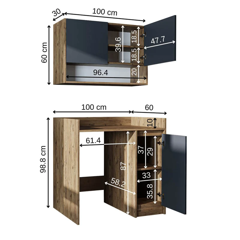 Çamaşır Makinesi Dolabı Takımı - Derin-100cm