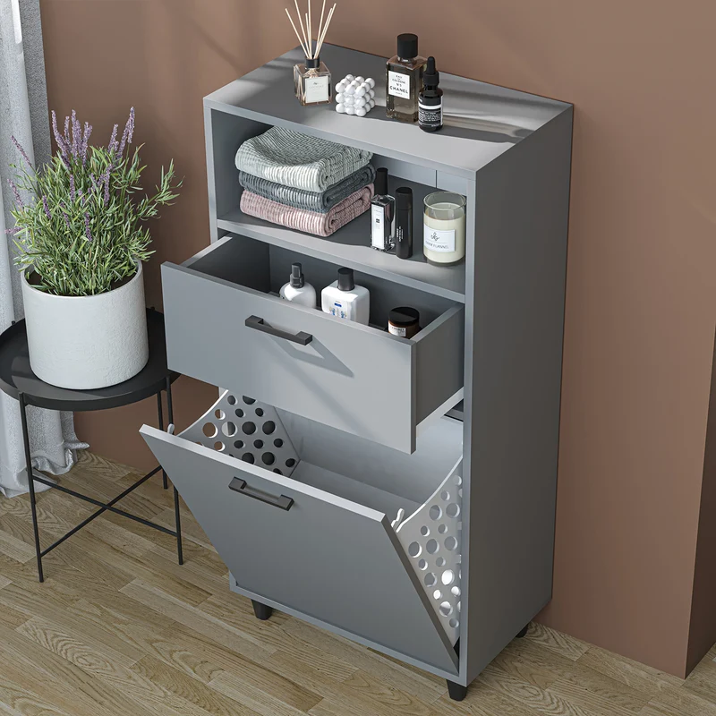 RIM - KİRLİ SEPETLİ ÇOK AMAÇLI DOLAP - 125 CM