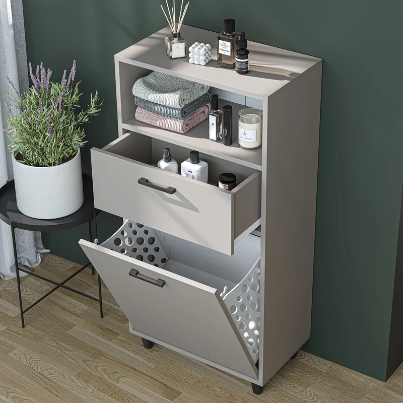 RIM - KİRLİ SEPETLİ ÇOK AMAÇLI DOLAP - 125 CM