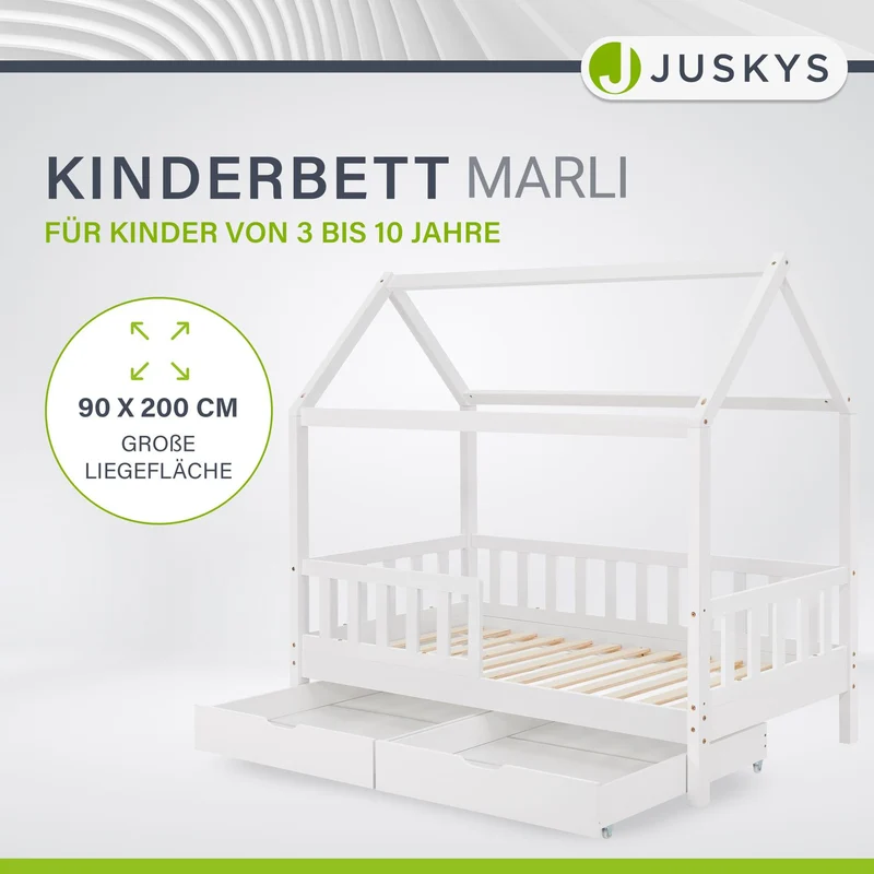 Kinderbett Marli 90 x 200 cm mit Bettkasten