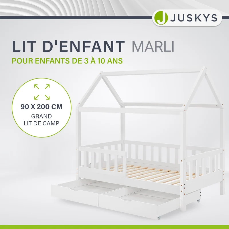 Kinderbett Marli 90 x 200 cm mit Bettkasten