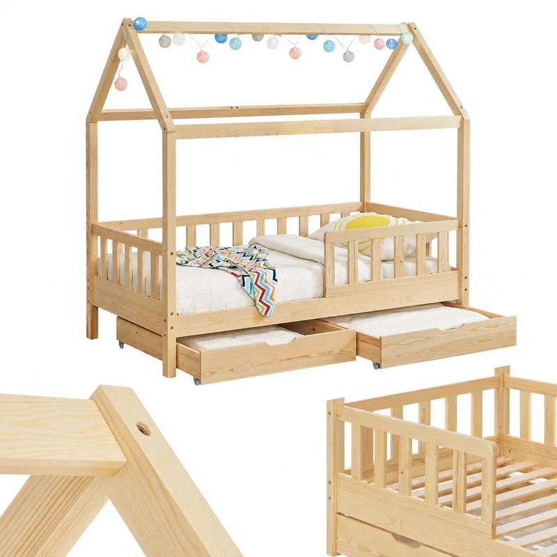 Kinderbett Marli 90 x 200 cm mit Bettkasten