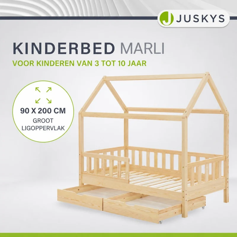 Kinderbett Marli 90 x 200 cm mit Bettkasten