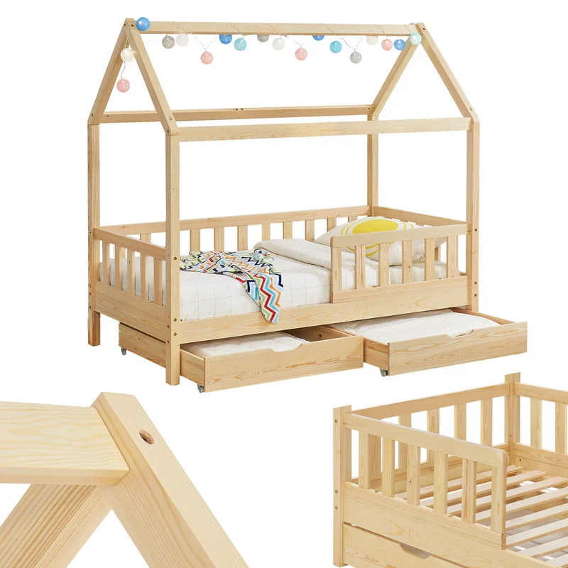 Kinderbett Marli 90 x 200 cm mit Bettkasten